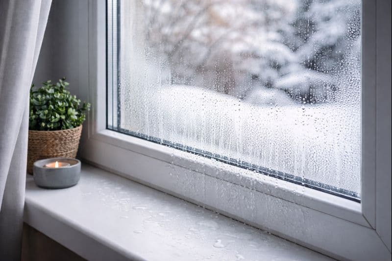 Skąd bierze się woda na szybach zimą
